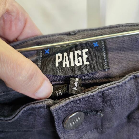 PAIGE Mayslie Jogger with Velvet Side Stripe Vintage Pearl Grey Size 28 - Picture 7 of 14